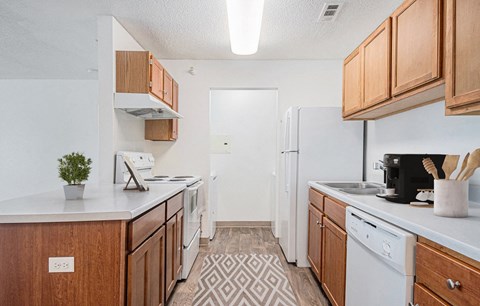 Apartment Kitchen at Pine Tree Apartments, Nebraska, 68114